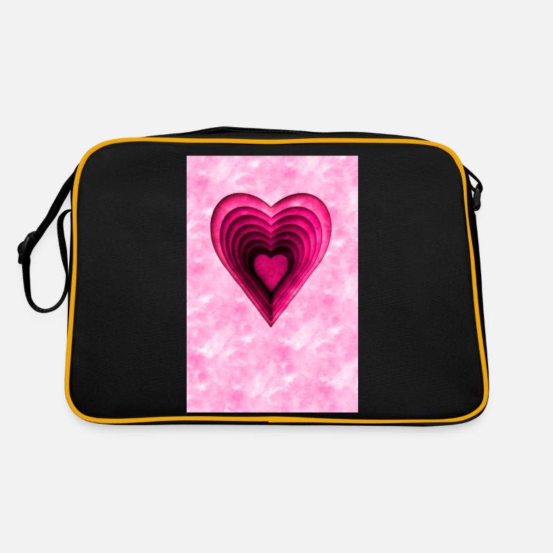 Rosa Herz Retro Tasche