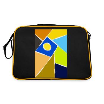 Bunte Kunst - Retro Tasche - Schwarz/Gold - Hinten