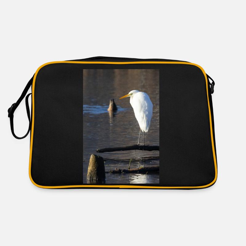 Silberreiher Retro Tasche