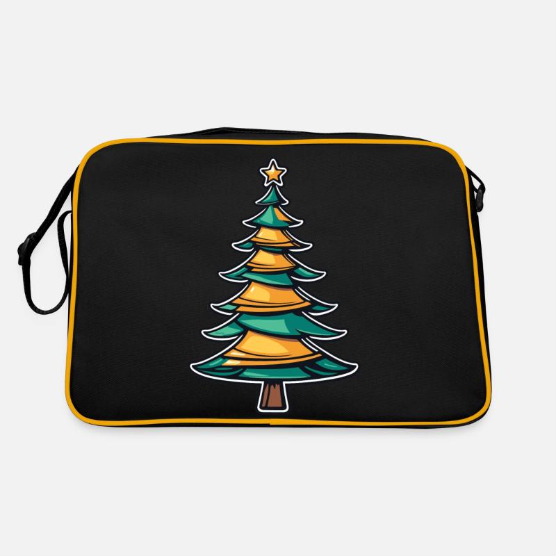 Christmas Tree Christmas Drawing Retro Bag