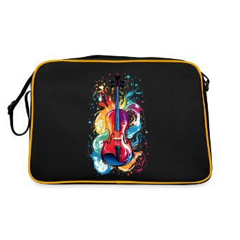 Violoncelle multicolore éclaboussure de couleur violon peinture éclaboussure - Sac Retro - noir/or - Dos