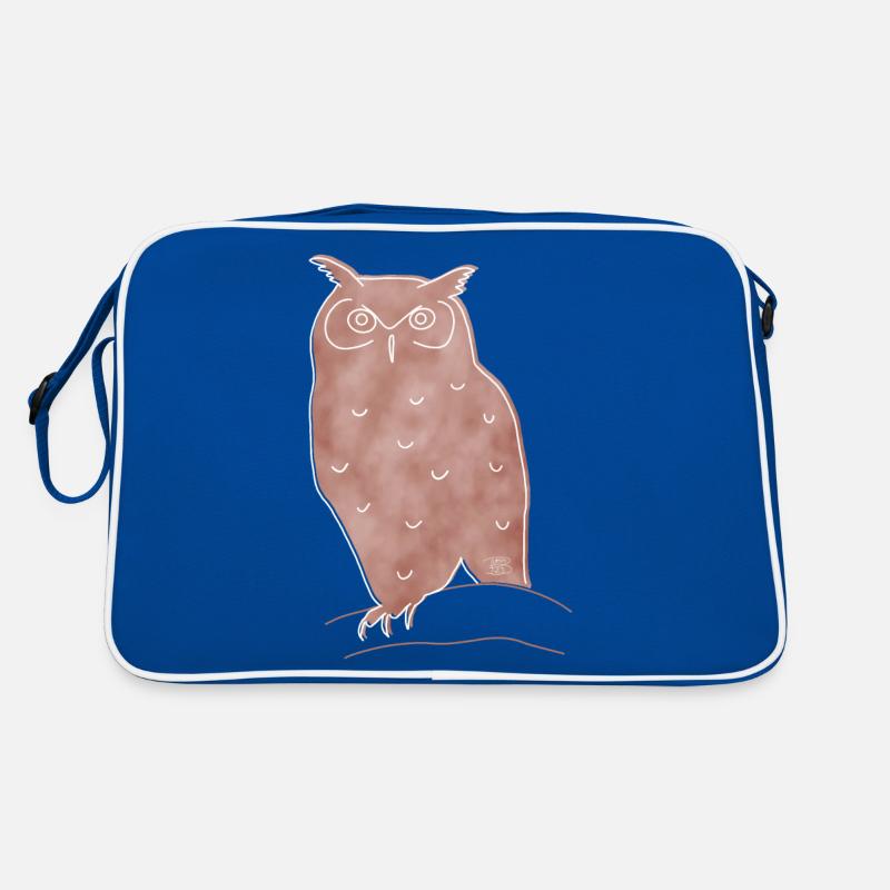 "Eule", Boho Line Art Design, Serie „Woods“ Retro Tasche