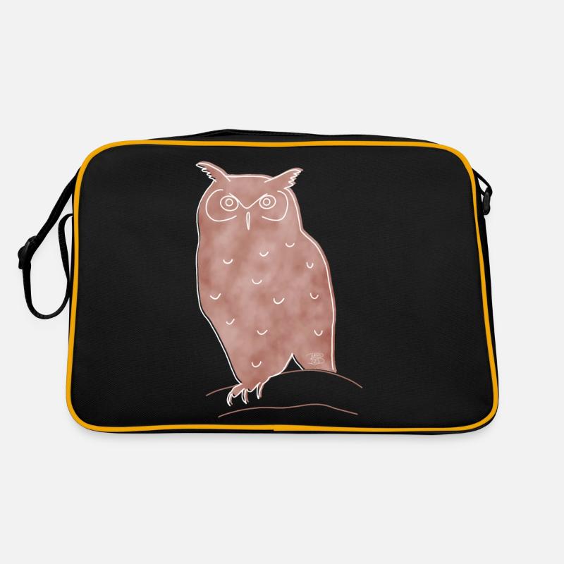 "Eule", Boho Line Art Design, Serie „Woods“ Retro Tasche