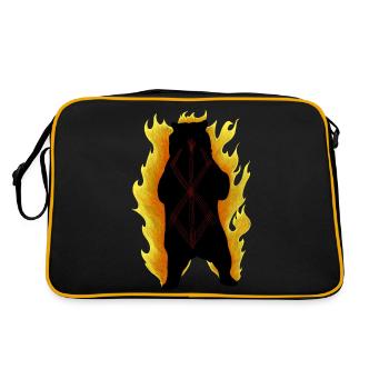 Berserker-Bär - Retro Tasche - Schwarz/Gold - Hinten
