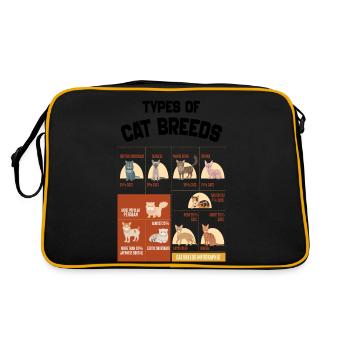 Types Of Cats, funny Cats Breeds List Pet Owner - Retro Bag - black/gold - Back