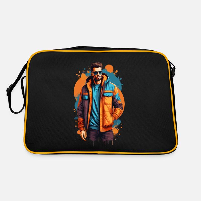Schließ mich an - Retro Tasche - Schwarz/Gold