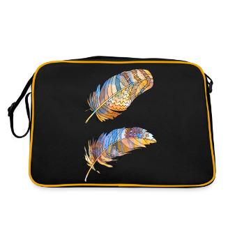 Feder - Retro Tasche - Schwarz/Gold - Hinten
