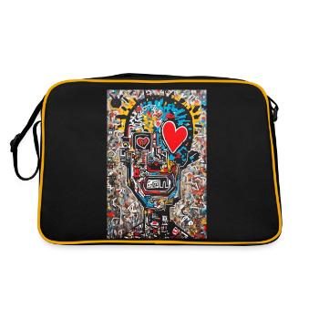 "Urbane Liebe" - Retro Tasche - Schwarz/Gold - Hinten