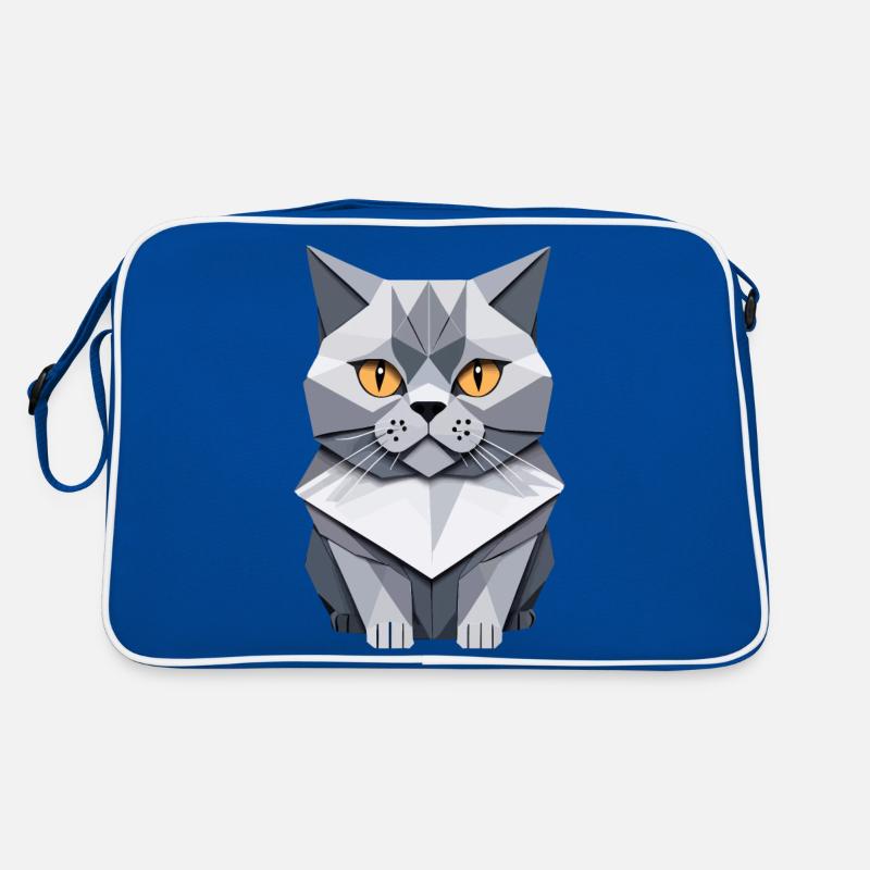 Britisch Kurzhaar Katze Origami Retro Tasche