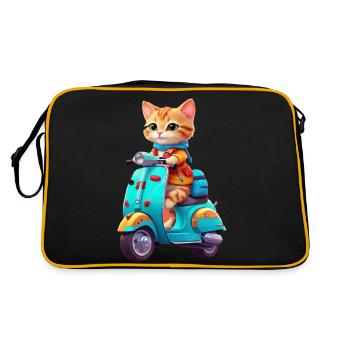 Cat Rides Scooter - Sac Retro - noir/or - Dos