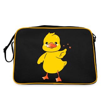 Cute baby duck character 2 - Retro Bag - black/gold - Back