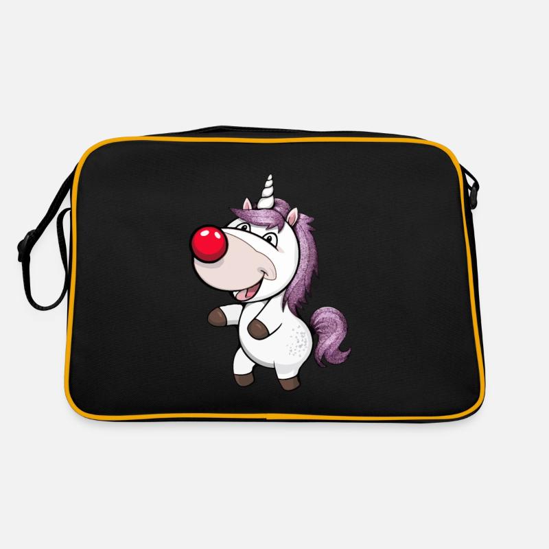 Einhorn Red Nose - Retro Tasche - Schwarz/Gold