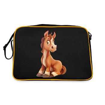 A funny sitting horse - Retro Bag - black/gold - Back