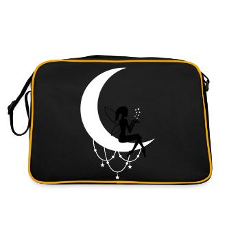 Fairy Elf Crescent Moon Fantasy - Retro Bag - black/gold - Back