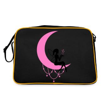 Fairy Elf Crescent Moon Fantasy - Retro Bag - black/gold - Back