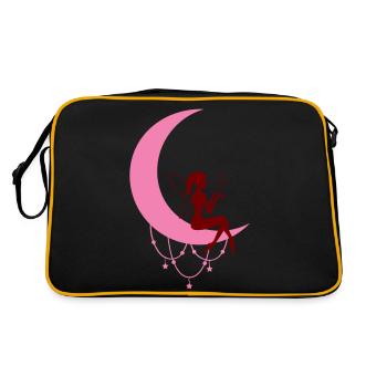Fairy Elf Crescent Moon Fantasy 01 - Retro Bag - black/gold - Back