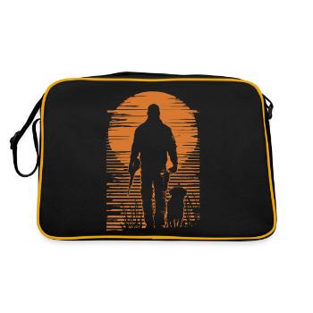 Chasse chasse avec chien rétro vintage - Sac Retro - noir/or - Dos