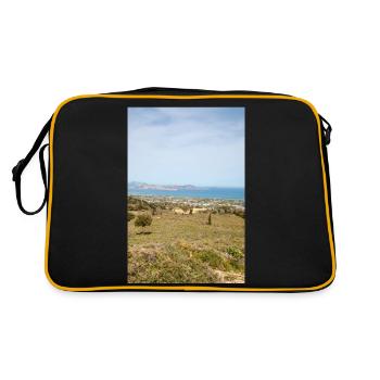 Landscape of Kos and view of the coastline - Retro Bag - black/gold - Back