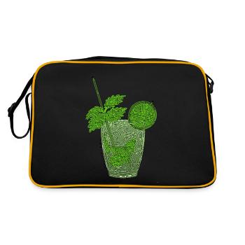 Laby Mojito (schwarze Umrandung) - Retro Tasche - Schwarz/Gold - Hinten