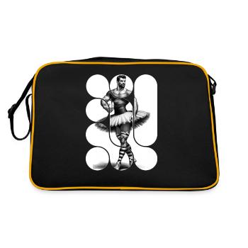Rugby Man en Tutu - Design Unique - Sac Retro - noir/or - Dos