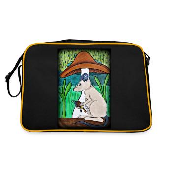 Mouse with bees in the rain - Retro Bag - black/gold - Back