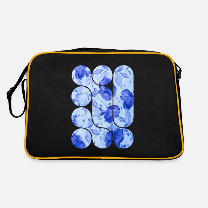Blue Floral Elegance Retro Bag