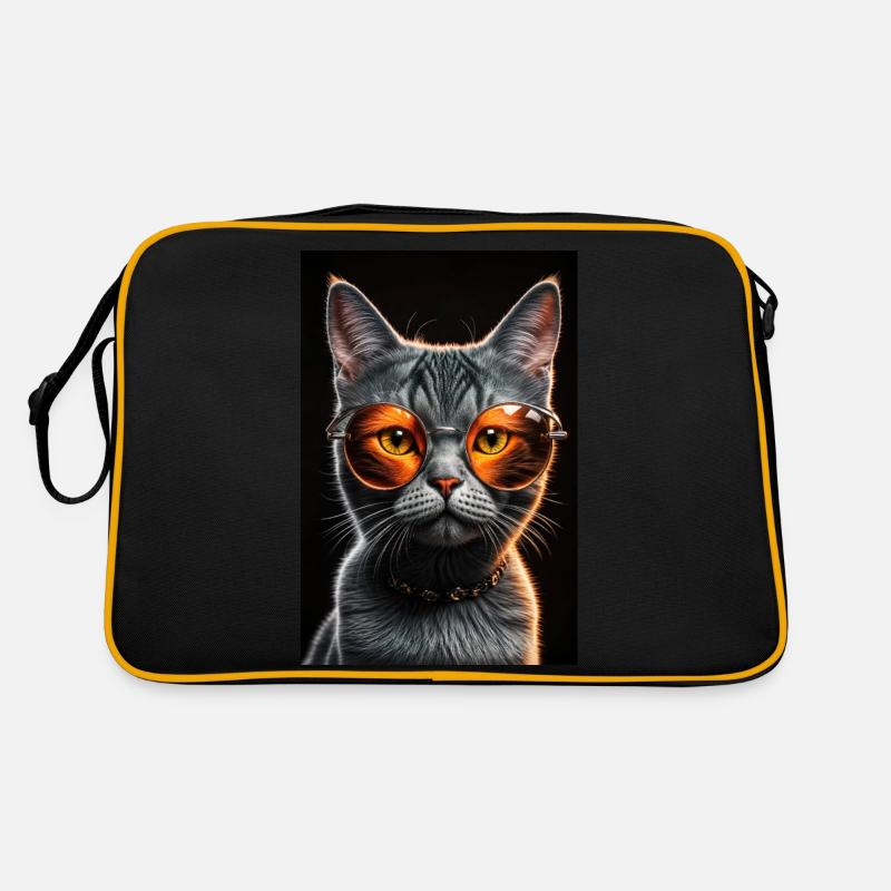 Katze mit einer stylischen Sonnenbrille Retro Tasche