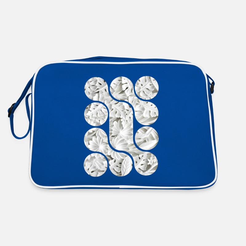 Abstract White Leaf Patterns Retro Bag