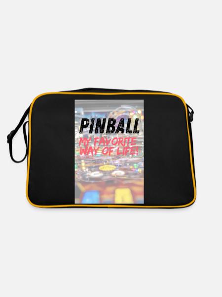 Pinball my favorite way of life Poster - Retro Bag - black/gold - Back