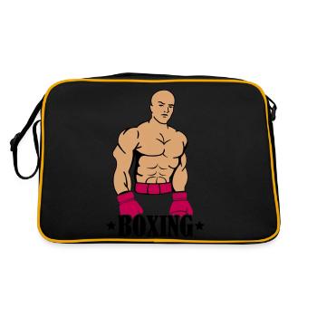 boxing boxer - Retro Tasche - Schwarz/Gold - Hinten