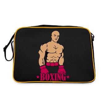 boxing boxer - Retro Tasche - Schwarz/Gold - Hinten