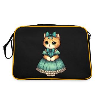 Chaton habillé vintage - Sac Retro - noir/or - Dos