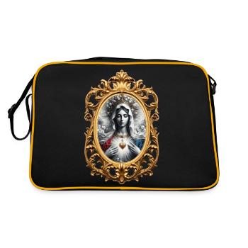 Stechpalme Maria Maria Madonna Mariana Jungfrau Maria Heilig - Retro Tasche - Schwarz/Gold - Hinten