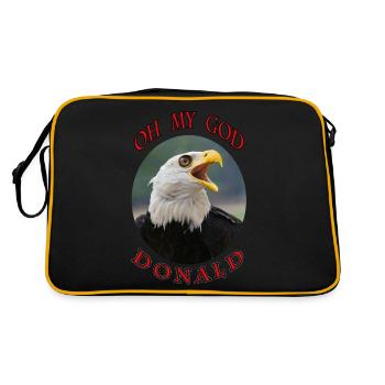 Weißkopfseeadler Donald  oh my god - Retro Tasche - Schwarz/Gold - Hinten