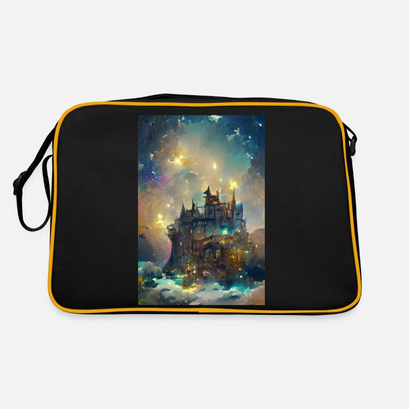 Schloss unter dem Sternenhimmel Castle Under Retro Tasche