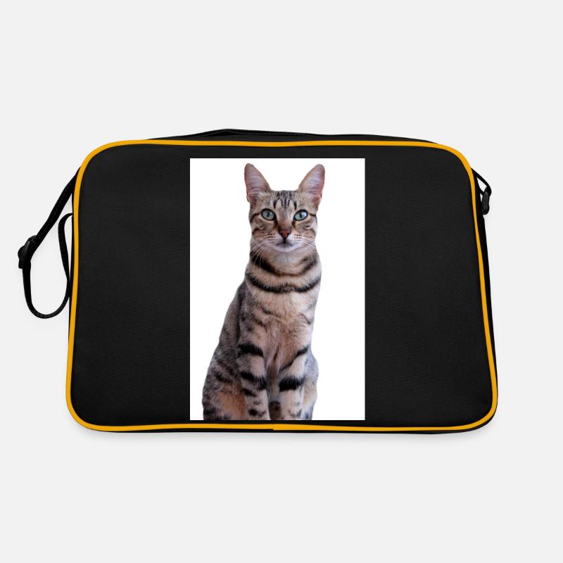 Katze Kätzchen - Retro Tasche - Schwarz/Gold