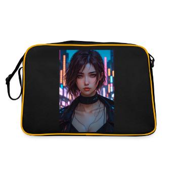 Cyberpunk Beauty - Neon City Nights Portrait - Sac Retro - noir/or - Dos