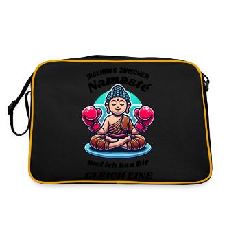 Somewhere between 'Namasté' - Retro Bag - black/gold - Back