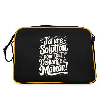 J'ai une Solution Pour Tout Demande à Maman - Sac Retro - noir/or - Dos