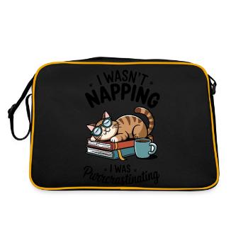 Tier - Schnurren - Retro Tasche - Schwarz/Gold - Hinten
