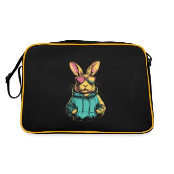 Lapin avec des lunettes de soleil vintage - Sac Retro - noir/or - Dos