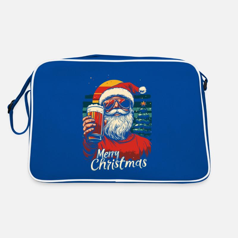 Weihnachtsmann mit Bier Retro Tasche