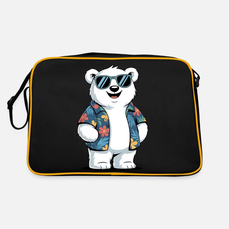 Lustiger Sommer Eisbär Retro Tasche