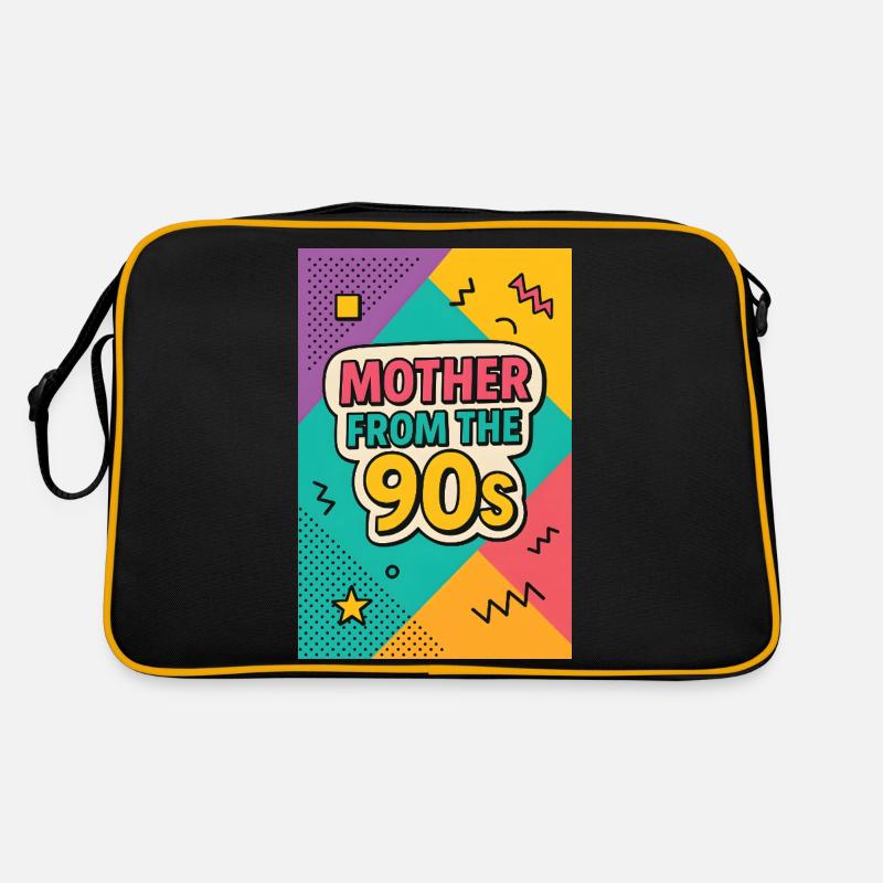 Mutter aus den 90er Jahren - Retro Muttertag - Retro Tasche - Schwarz/Gold