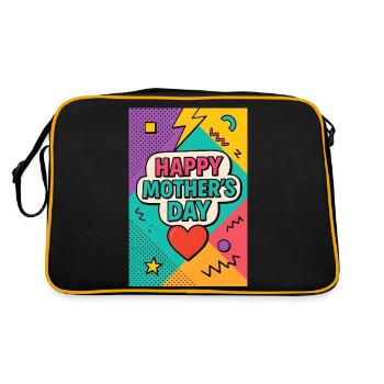 Bonne fête des mères style rétro des années 90 - Sac Retro - noir/or - Dos