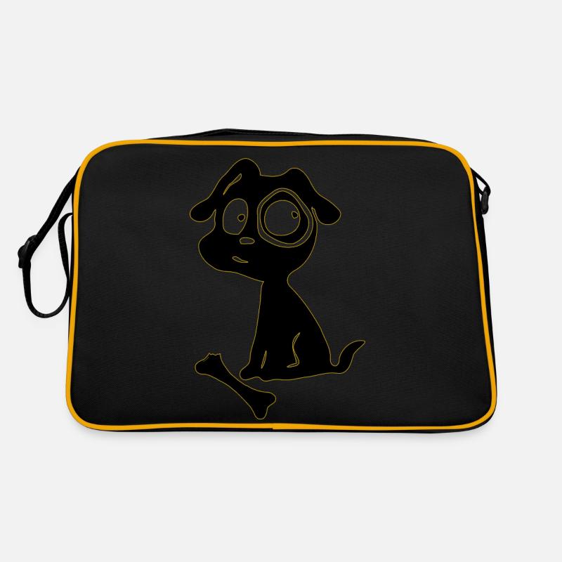 Hund - Retro Tasche - Schwarz/Gold