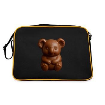 Niedlicher Koala aus zarter Vollmilchschokolade - Retro Tasche - Schwarz/Gold - Hinten