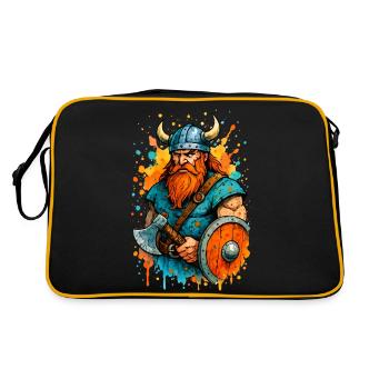 Bandes dessinées vikings éclaboussures de couleurs - Sac Retro - noir/or - Dos