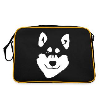 Alaskan Malamute Head Clipart - Retro Bag - black/gold - Back