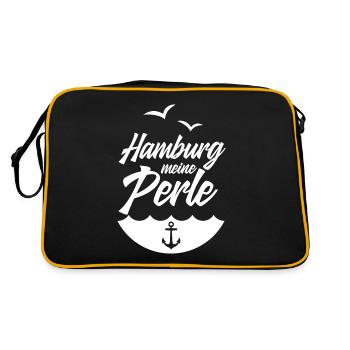 MEINE PERLE HAMBURG - Retro Tasche - Schwarz/Gold - Hinten